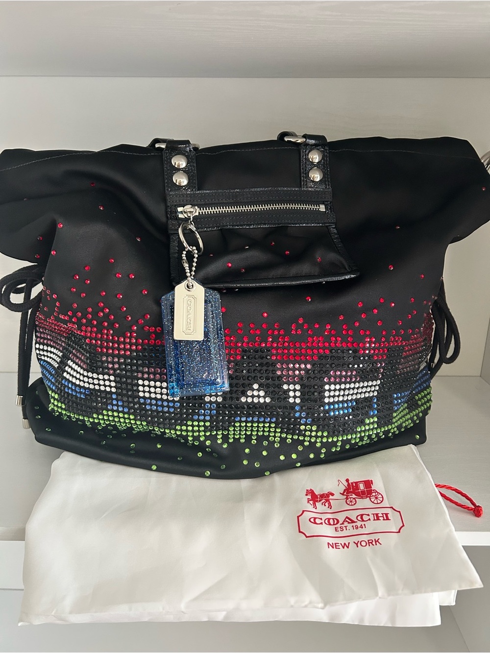 $348 Y2K Coach Poppy Holiday Limited Edition Rhinestone Spotlight Bag